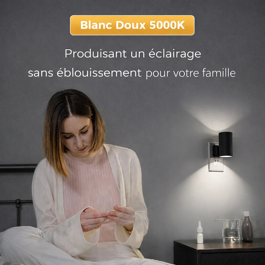 Veilleuse LED Automatique — Capteur Crépusculaire Intégré