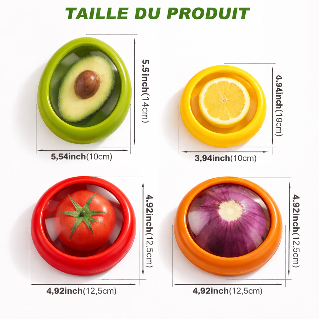 Conteneurs silicone fruits & légumes — Lot de 4