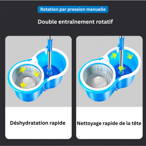 SpinClean™ – Tête de Vadrouille 360° Ultra-Absorbante en Microfibre