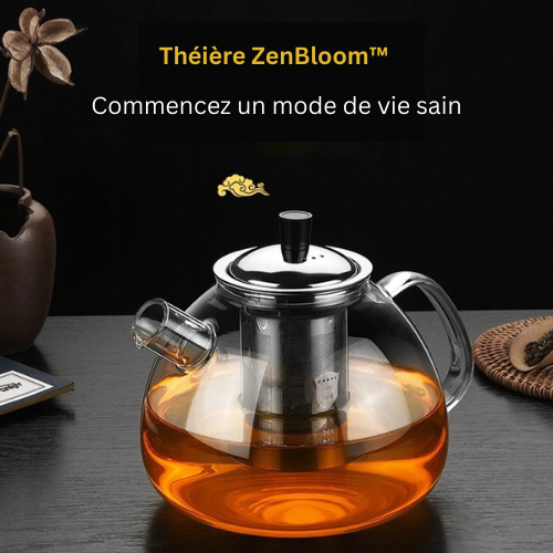 ZenBloom™ – Théière en Verre Borosilicate avec Infuseur Séparé (800ML / 1500ML)