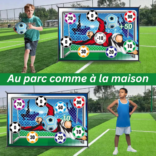 FootFun Max™ – Kit de Football Intérieur/Extérieur XXL pour Enfants (150x100 cm)