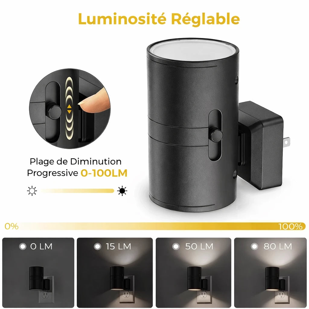 Veilleuse LED Automatique — Capteur Crépusculaire Intégré