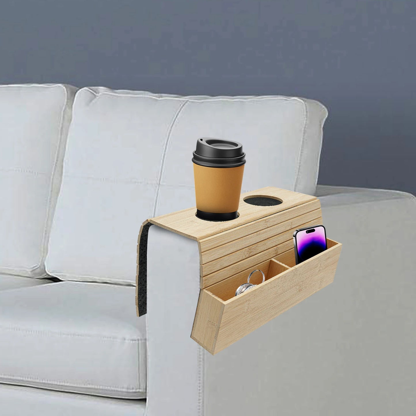 BambooFlex - Plateau de Canapé Pliable et Antidérapant