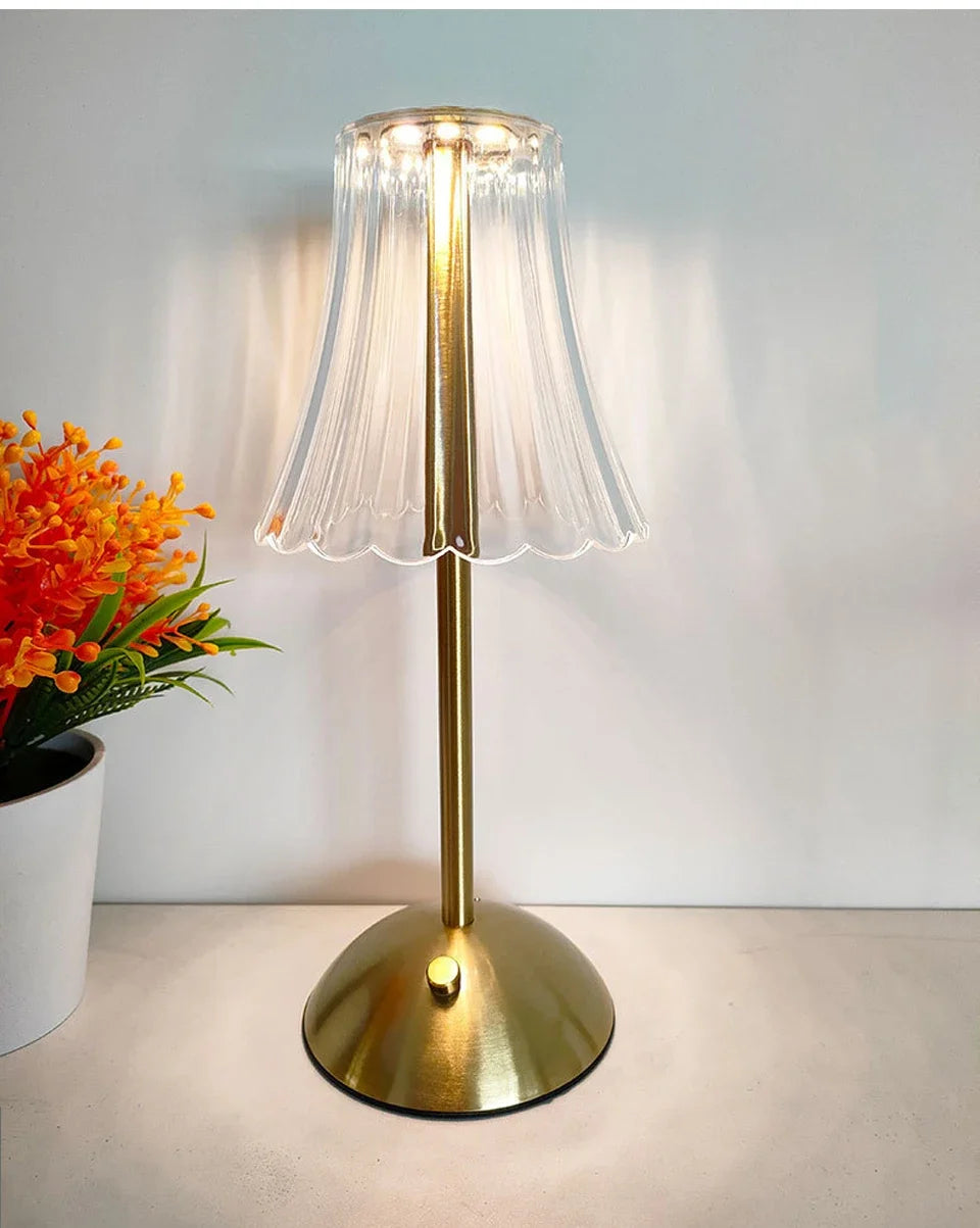 Éclat Cristal - Lampe de Table Luxueuse Sans Fil