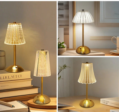 Éclat Cristal - Lampe de Table Luxueuse Sans Fil