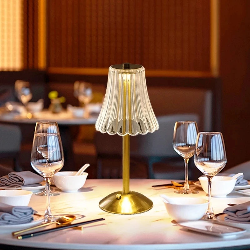 Éclat Cristal - Lampe de Table Luxueuse Sans Fil