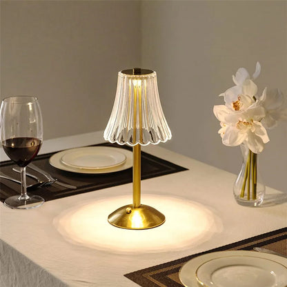 Éclat Cristal - Lampe de Table Luxueuse Sans Fil