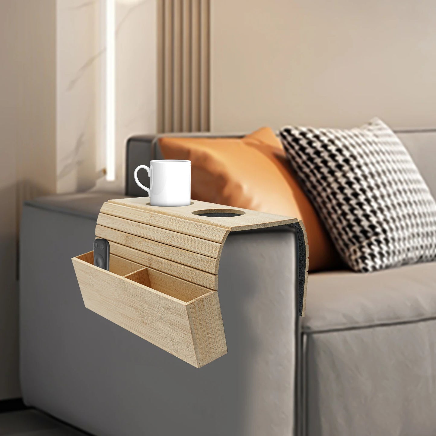 BambooFlex - Plateau de Canapé Pliable et Antidérapant