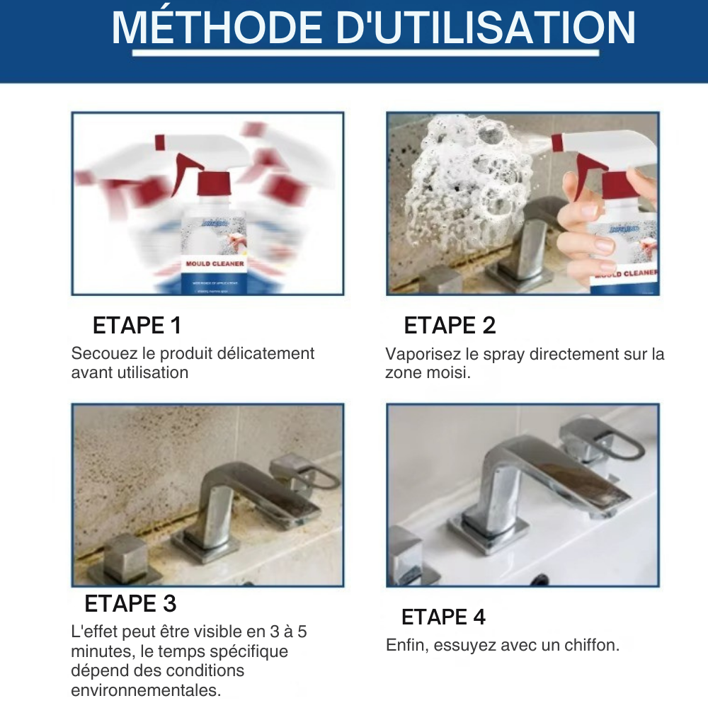 Cleaner Pro° : Mousse Nettoyante Anti-Moisissure