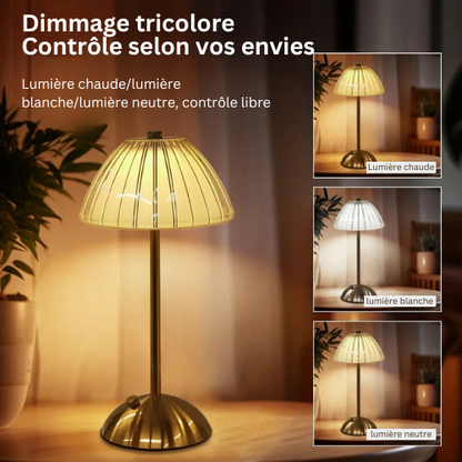 Éclat Cristal - Lampe de Table Luxueuse Sans Fil
