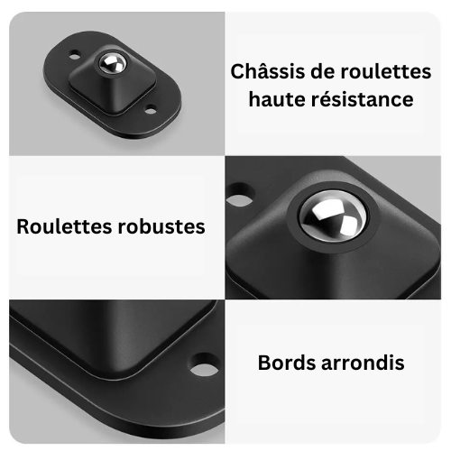 FurnitureWheels - Roulettes de meubles autocollantes rotatives à 360°