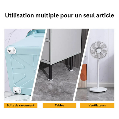 FurnitureWheels - Roulettes de meubles autocollantes rotatives à 360°