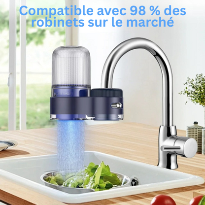 AquaCrystal Pro™ – Filtre à eau universel pour robinet avec cartouche remplaçable