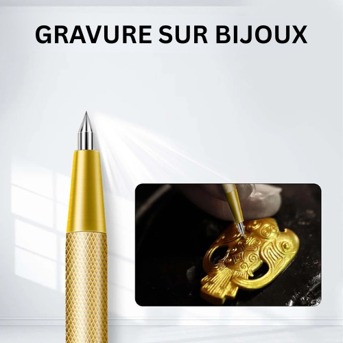 GraviTool™ - Stylo de Gravure de Précision en Carbure & Poinçon Central Pro