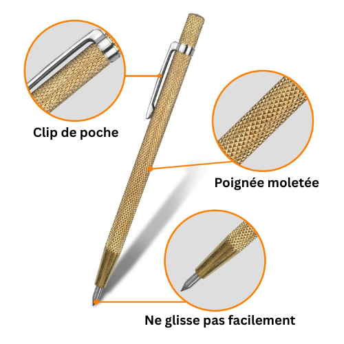 GraviTool™ - Stylo de Gravure de Précision en Carbure & Poinçon Central Pro