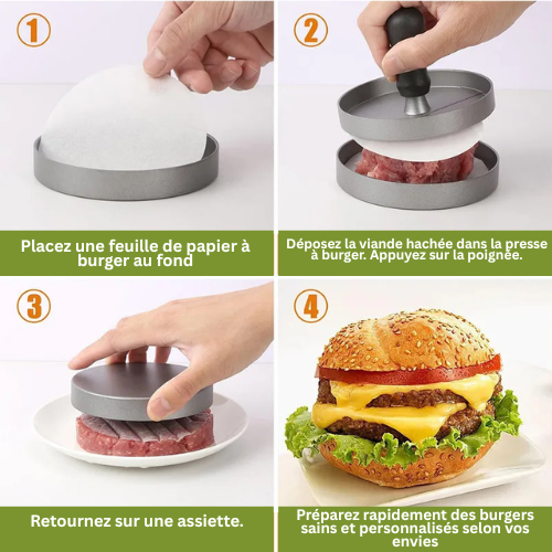 GrillMaster™ — La presse à hamburgers parfaite pour des steaks maison impeccables