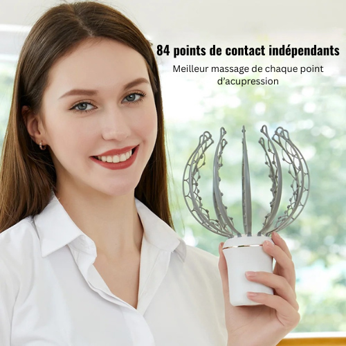 OctoZen™ – Masseur de Cuir Chevelu à 12 Griffes Vibrantes