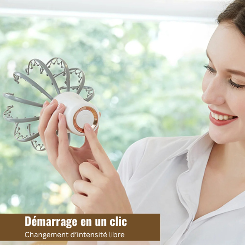 OctoZen™ – Masseur de Cuir Chevelu à 12 Griffes Vibrantes