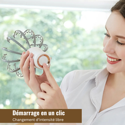 OctoZen™ – Masseur de Cuir Chevelu à 12 Griffes Vibrantes
