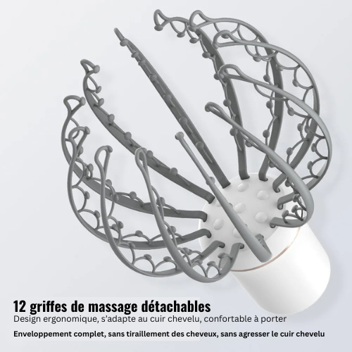 OctoZen™ – Masseur de Cuir Chevelu à 12 Griffes Vibrantes