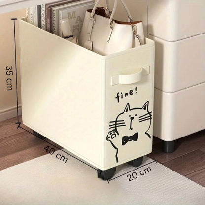 RollBox™ – Panier de Rangement Pliant à Roulettes 40cm