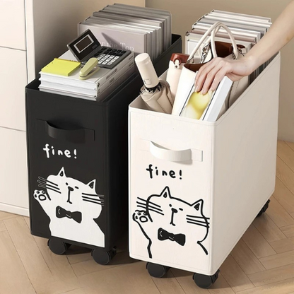 RollBox™ – Panier de Rangement Pliant à Roulettes 40cm