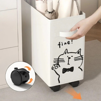 RollBox™ – Panier de Rangement Pliant à Roulettes 40cm