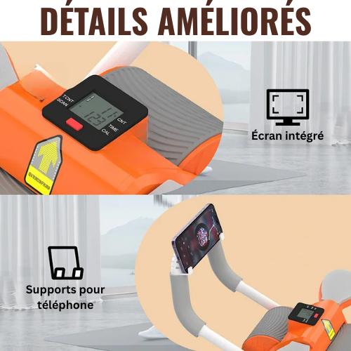 PlankForce Rebound™ – Rouleau abdominal à rebond automatique avec support coudes