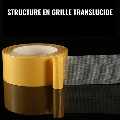 StickMax™ – Ruban Adhésif Double Face Ultra-Résistant en Maille de Tissu (10 m)