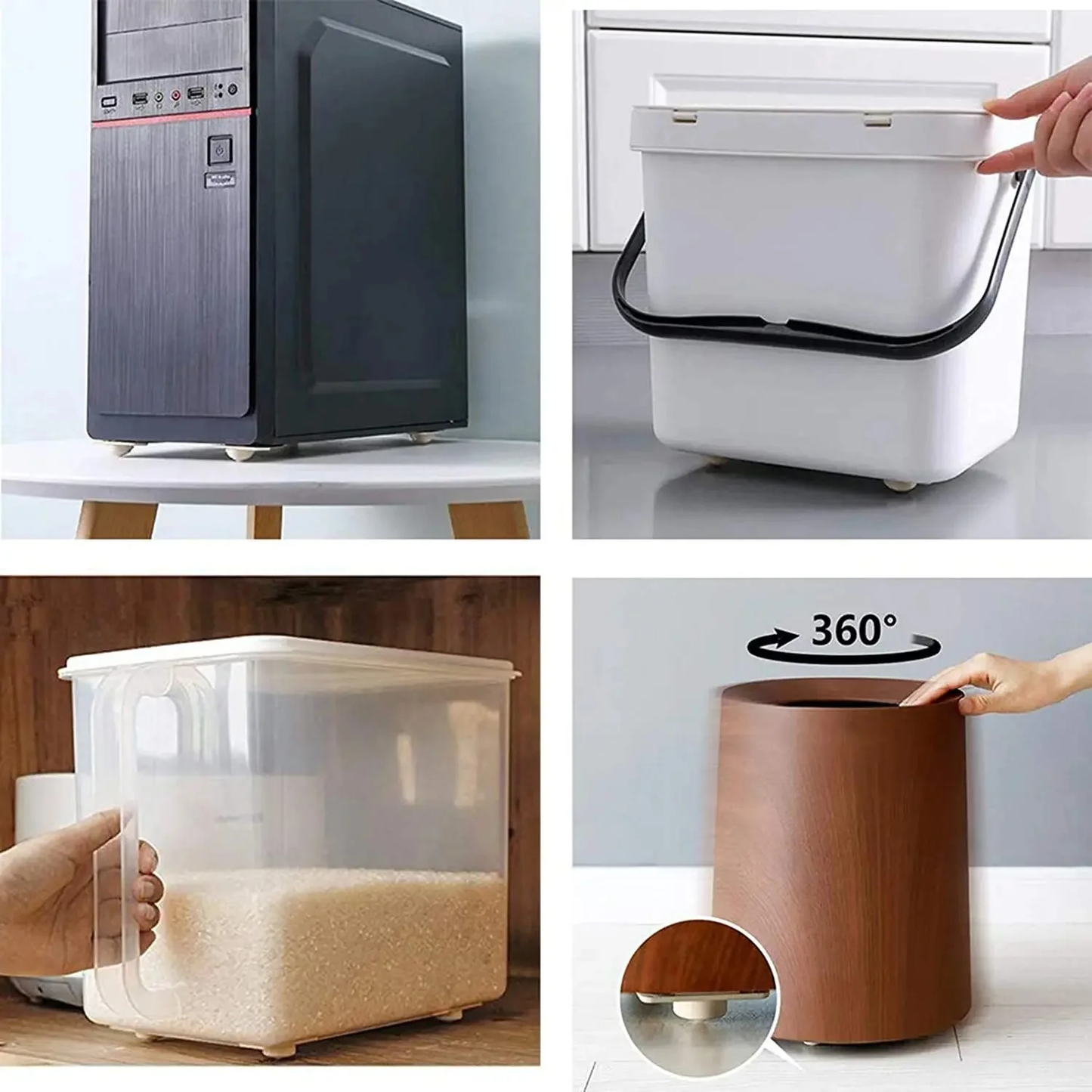 FurnitureWheels - Roulettes de meubles autocollantes rotatives à 360°