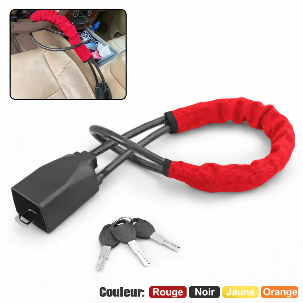 Antivol Volant Voiture — Câble Renforcé avec Cadenas