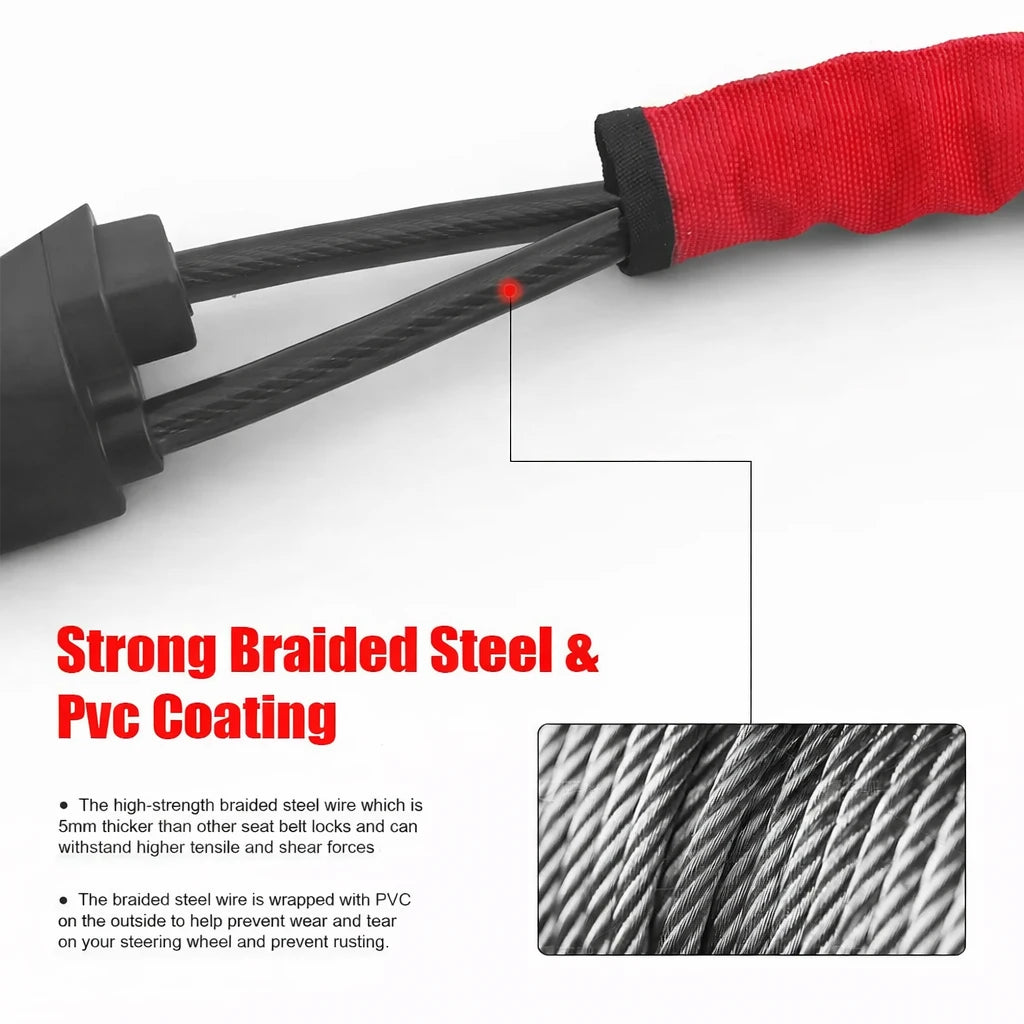 Antivol Volant Voiture — Câble Renforcé avec Cadenas